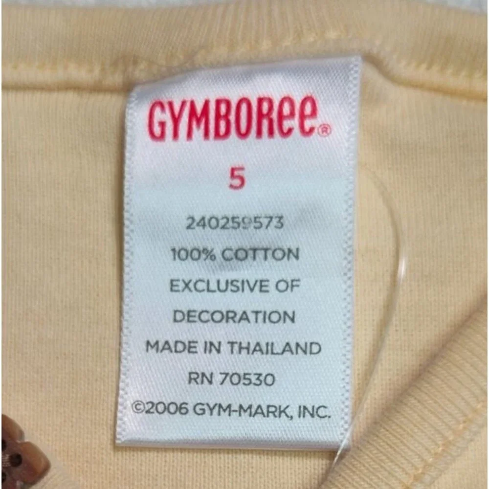 Vintage Gymboree Top Girls Size 5 Yellow Giraffe Safari Short Sleeved Henley NWT